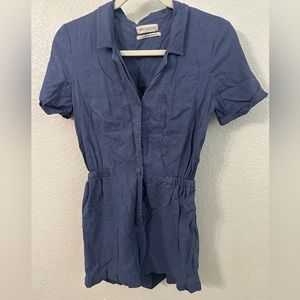 Urban Outfitters Short Romper Coveralls Jumpsuit Blue Workwear